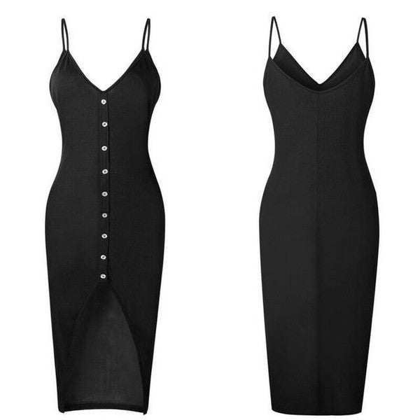 Vestido tomara que caia com botões