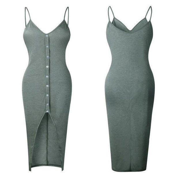 Vestido tomara que caia com botões