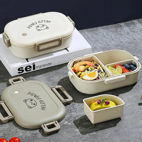 Bento Lunch Boxes – 3-Compartment 800ml, Leak-Proof &amp; Microwave Safe
