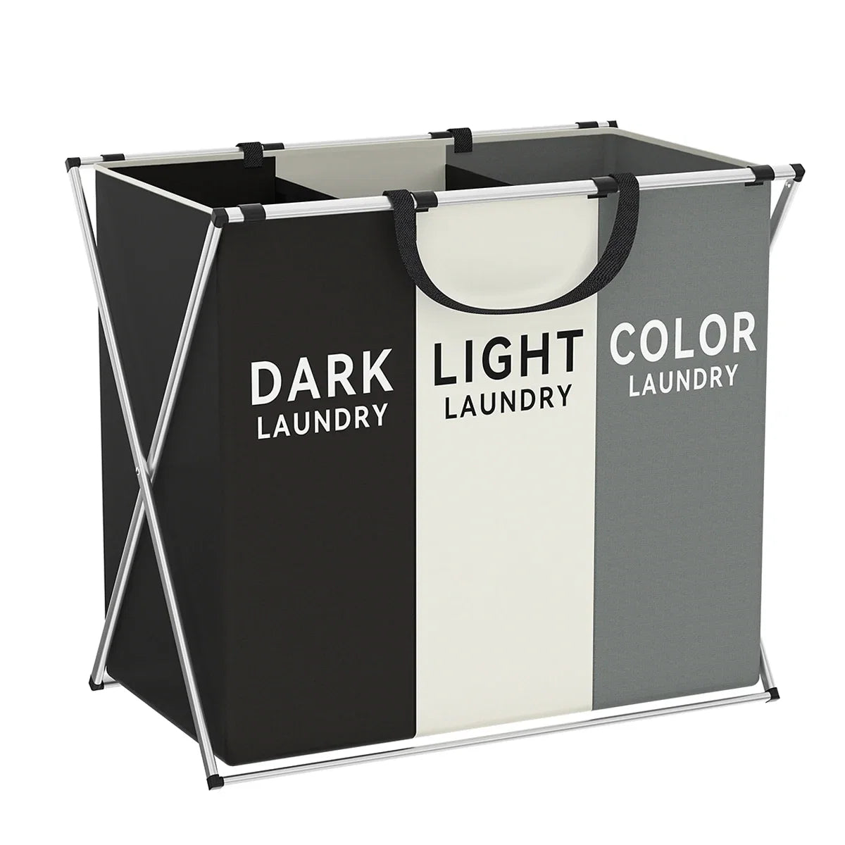 Multi-Section Laundry Hamper – Foldable Compartment Basket