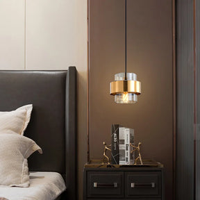Luminária Pendente de Vidro Nórdica | Design Cilíndrico em Latão Moderno