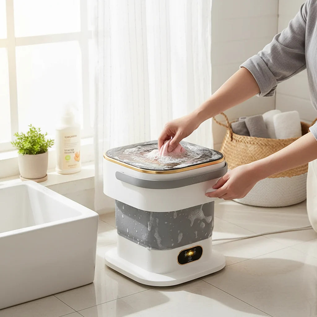 Máquina de Lavar Portátil Mini Dobrável Compacta