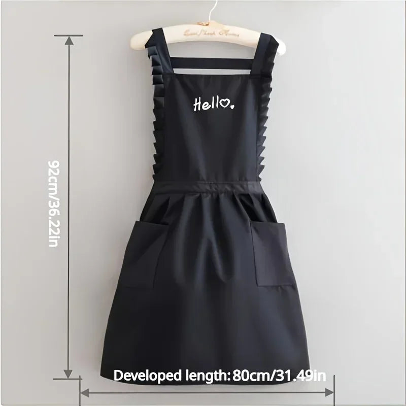 Avental Floral Impermeável – Uniforme de Trabalho Estilo Princesa