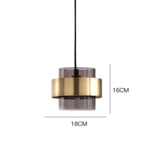 Luminária Pendente de Vidro Nórdica | Design Cilíndrico em Latão Moderno