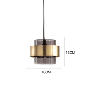 Luminária Pendente de Vidro Nórdica | Design Cilíndrico em Latão Moderno