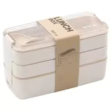 Marmita Bento com 3 Compartimentos – Fibra de Trigo 900 ml