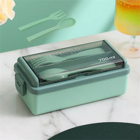 Bento Lunch Boxes – 1400ml Double Layer, Leak-Proof with Fork &amp; Spoon