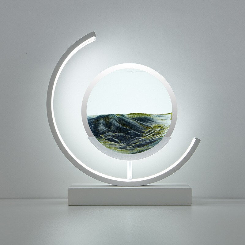 Quicksand Sand Art LED Table Lamp – Moving Sand Ambient Light – Black, White – product image 9