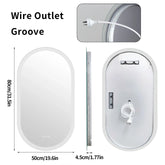 Espelho de Banheiro Oval em LED – Design Retroiluminado com Anti-embaçante e Intensidade Regulável