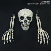 Bone-Tone Skull and Skeletal Arm Decoration Set