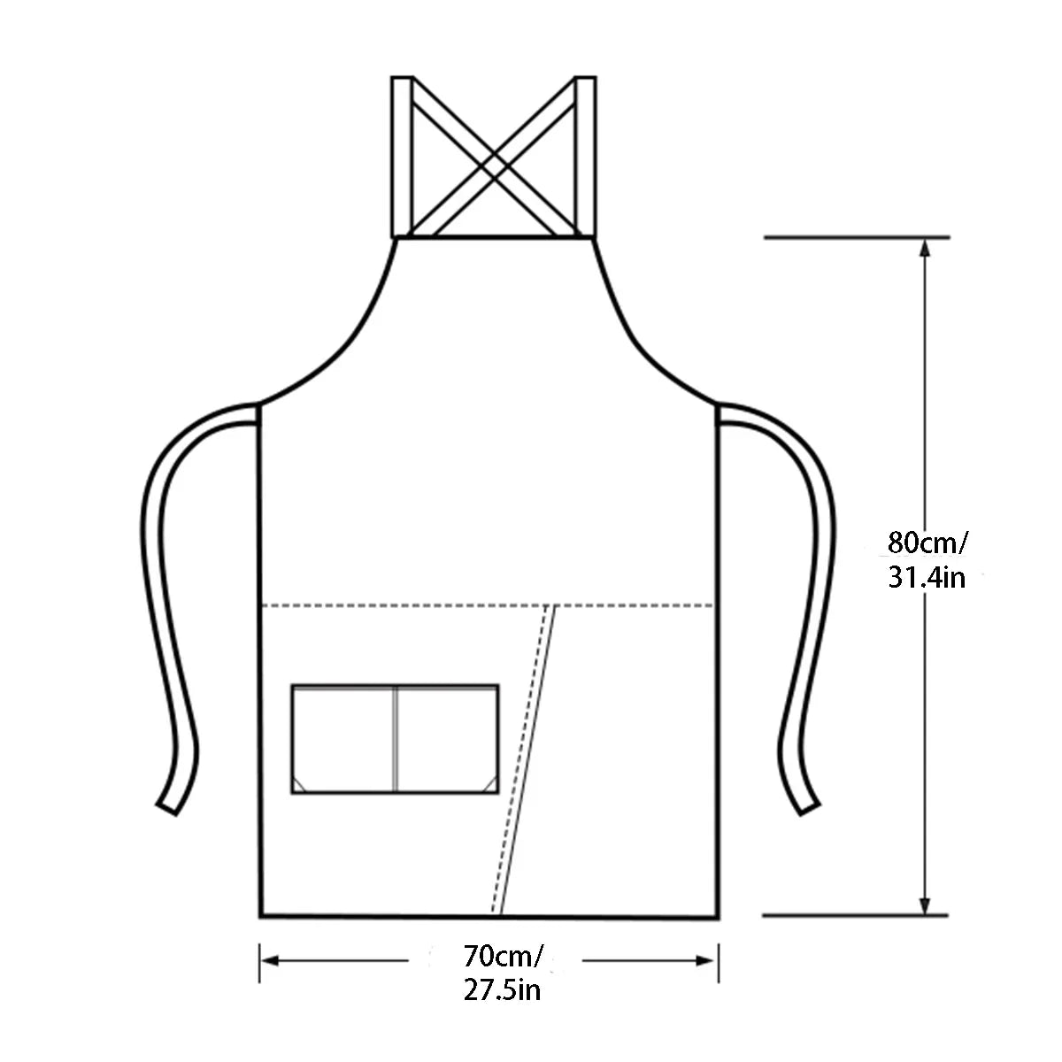 Waterproof Canvas Apron – Split-Skirt Design with Pockets