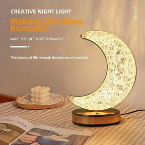 Luminária Noturna de Cristal LED 3D – Lâmpada Recarregável com Controle de Intensidade por Toque