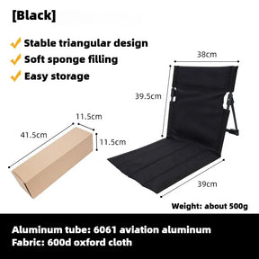 Cadeira de Camping Dobrável Ultraleve – Assento Acolchoado e Conforto Portátil para Atividades ao Ar Livre