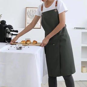 Waterproof Canvas Apron – Split-Skirt Design with Pockets