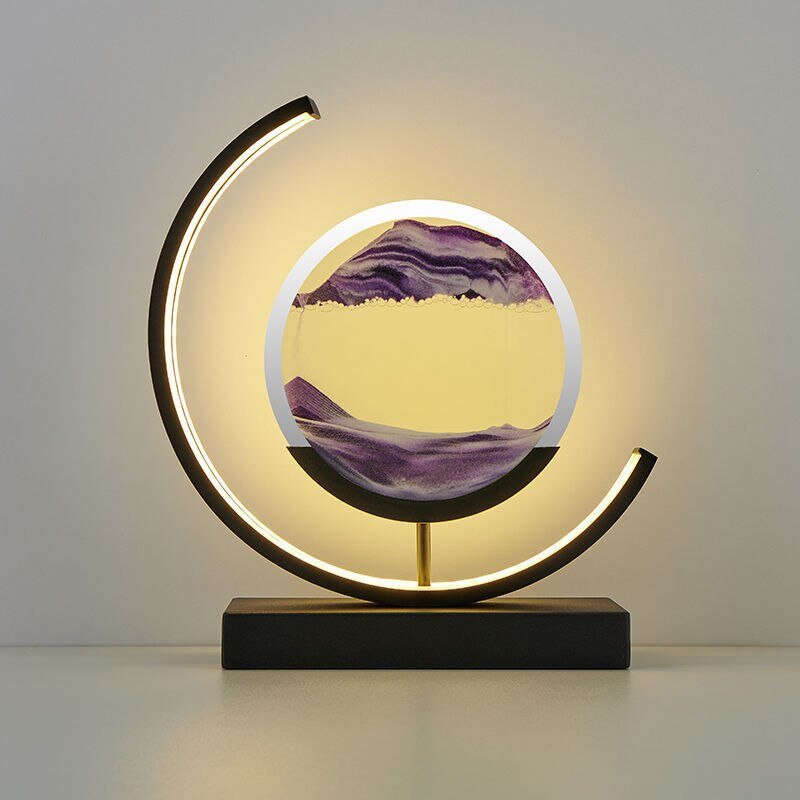 Luminária de Mesa LED Art de Areia Movediça – Luz Ambiente de Areia em Movimento