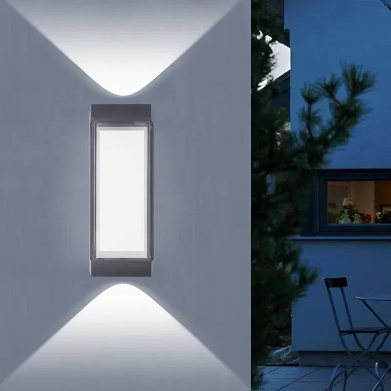 Arandela de Parede LED Moderna | Luminária Externa à Prova d'Água de Facho Duplo