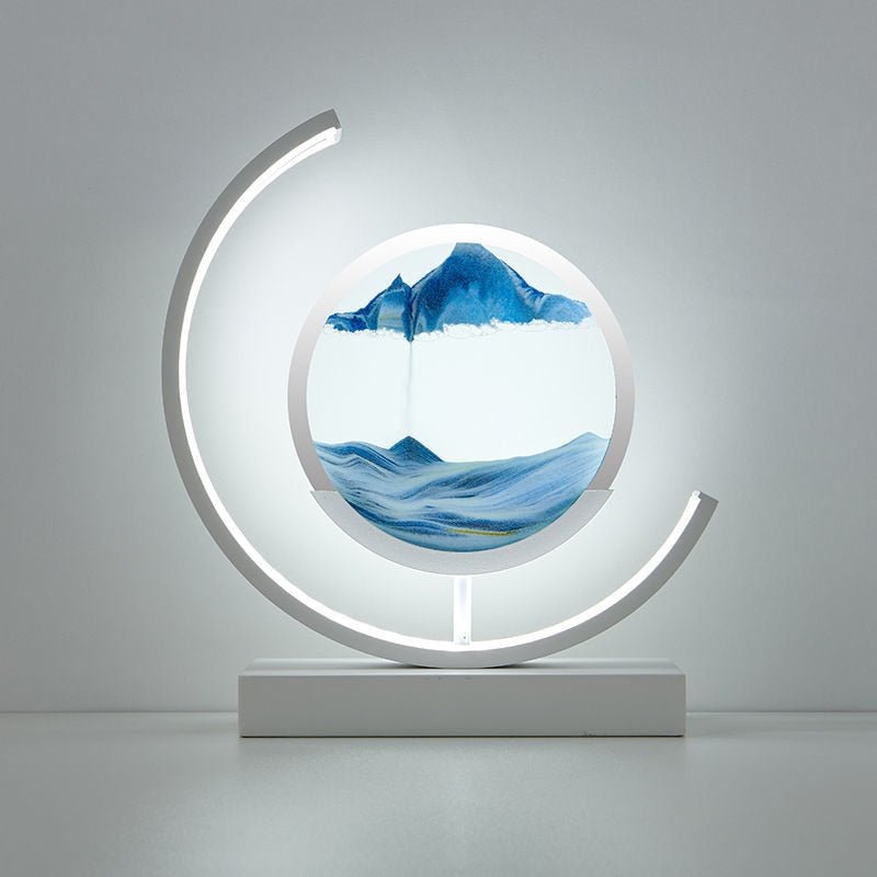 Quicksand Sand Art LED Table Lamp – Moving Sand Ambient Light – Blue, White – product image 11