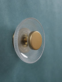 Arandela de Vidro Colorido Moderno | Luminária de Disco LED Texturizada