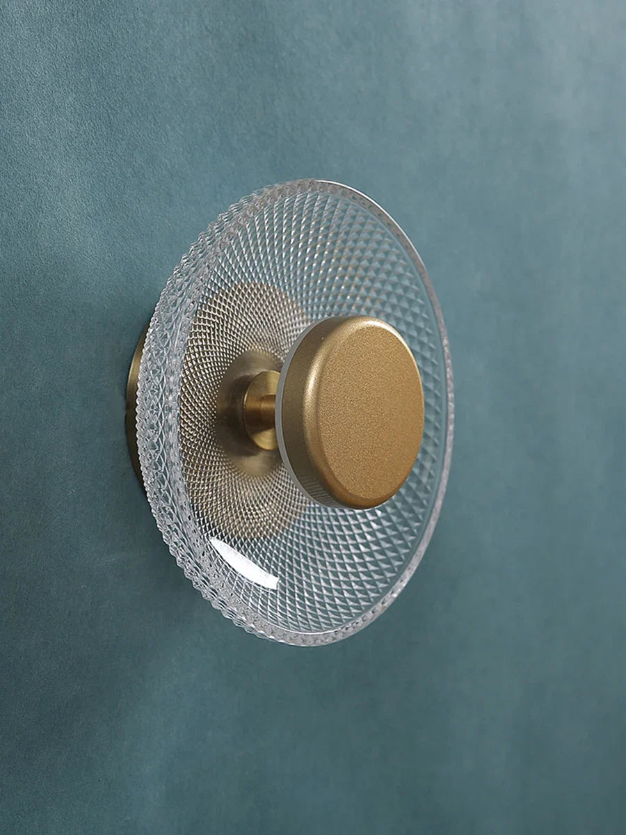 Arandela de Vidro Colorido Moderno | Luminária de Disco LED Texturizada