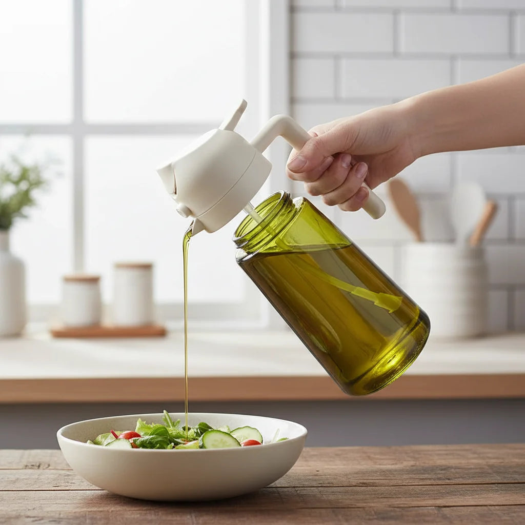 Garrafa Dispensadora de Vidro para Azeite e Óleo Culinário