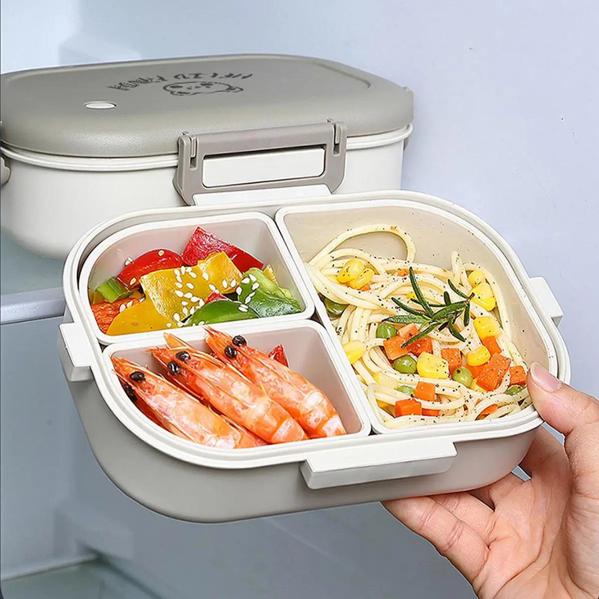 Marmita Bento Portátil – Design Antivazamento com 3 Compartimentos