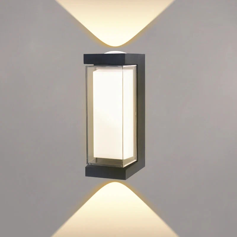 Arandela de Parede LED Moderna | Luminária Externa à Prova d'Água de Facho Duplo
