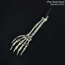 Bone-Tone Skull and Skeletal Arm Decoration Set
