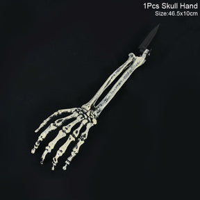 Bone-Tone Skull and Skeletal Arm Decoration Set