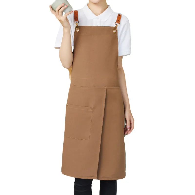 Waterproof Canvas Apron – Split-Skirt Design with Pockets