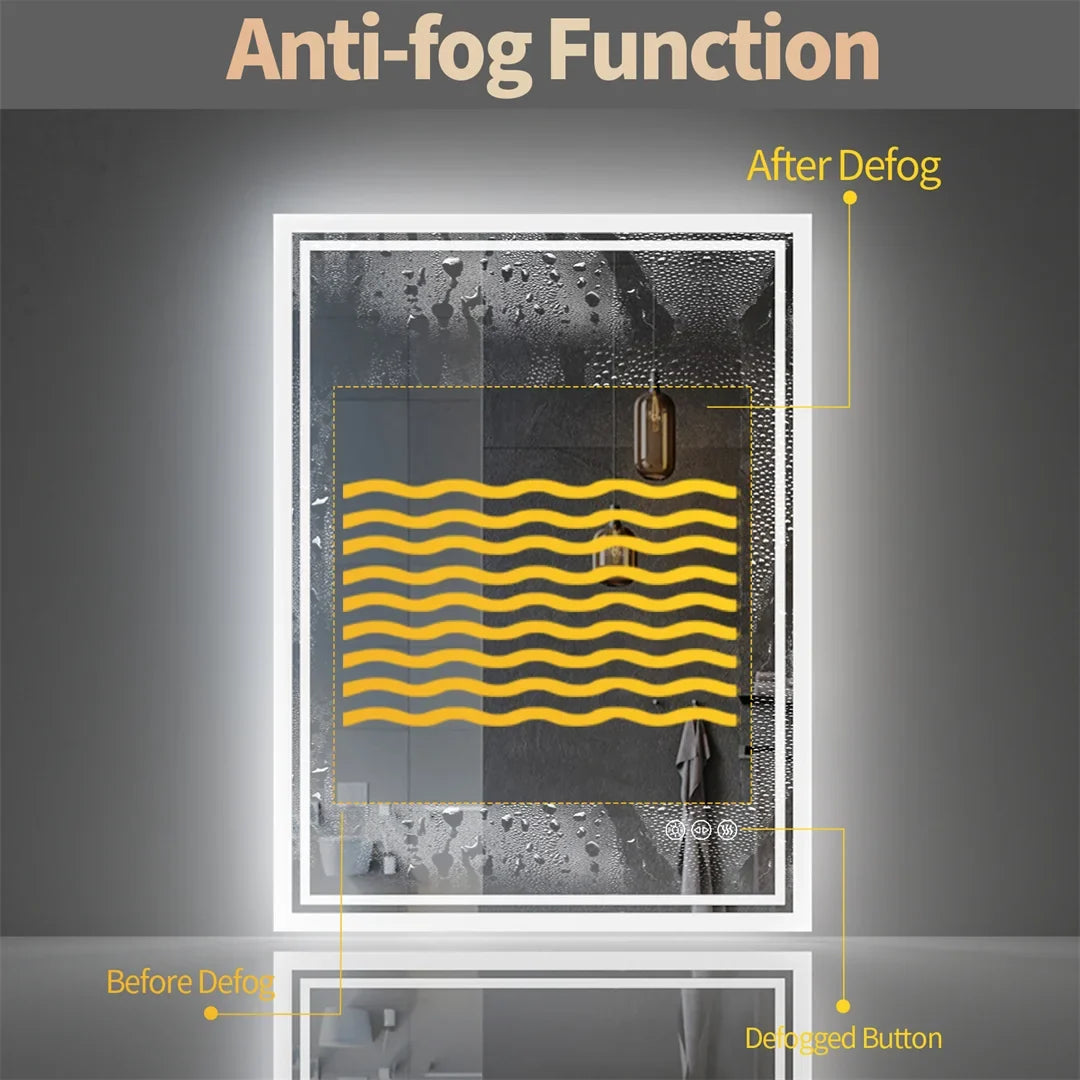 LED Bathroom Mirror – Frameless Dimmable Anti-Fog Design