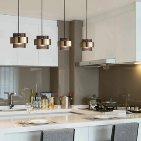 Luminária Pendente de Vidro Nórdica | Design Cilíndrico em Latão Moderno