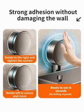 Suction Cup Bathroom Shelf – No Drill, 3 Sizes & Waterproof Wall Mount