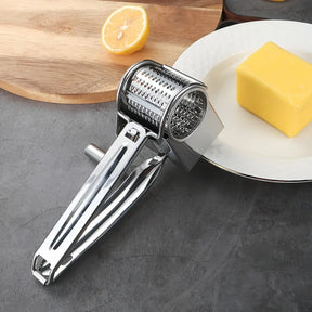 Ralador de Queijo Rotativo – Manivela de Aço Inoxidável e Triturador de Cozinha Fácil