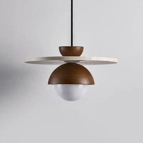 Denmark Pendant Light | Walnut & Stone LED Chandelier