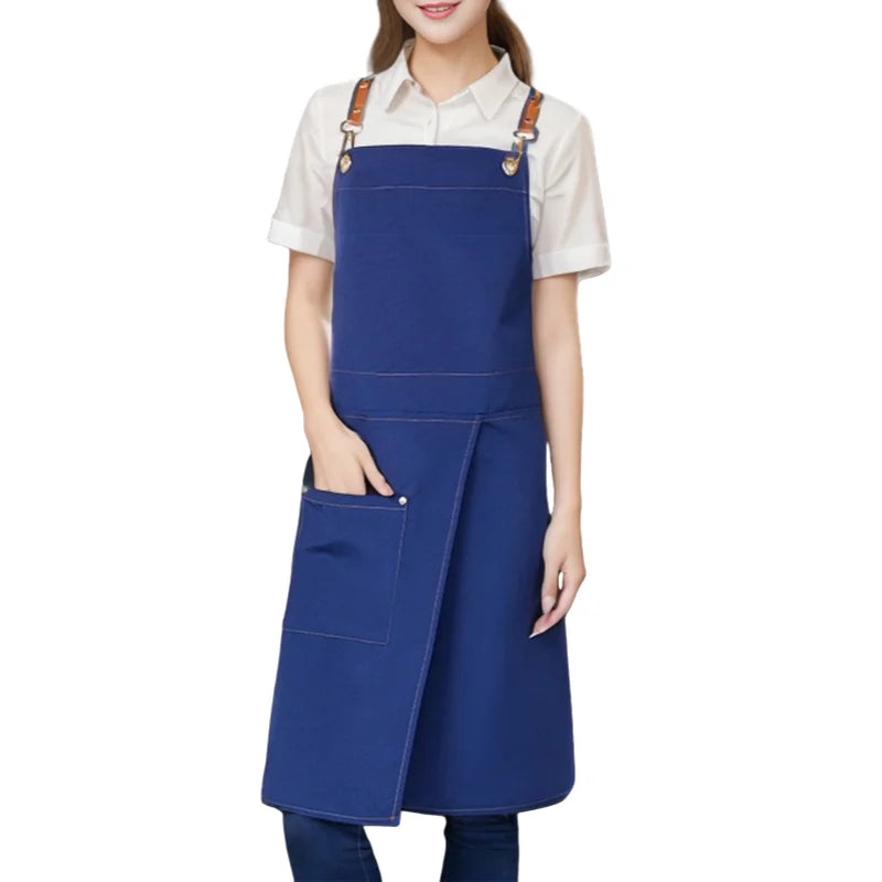 Waterproof Canvas Apron – Split-Skirt Design with Pockets