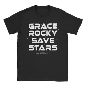 Camiseta com Estampa Divertida de Espaço Projeto Rocky Camiseta Casual