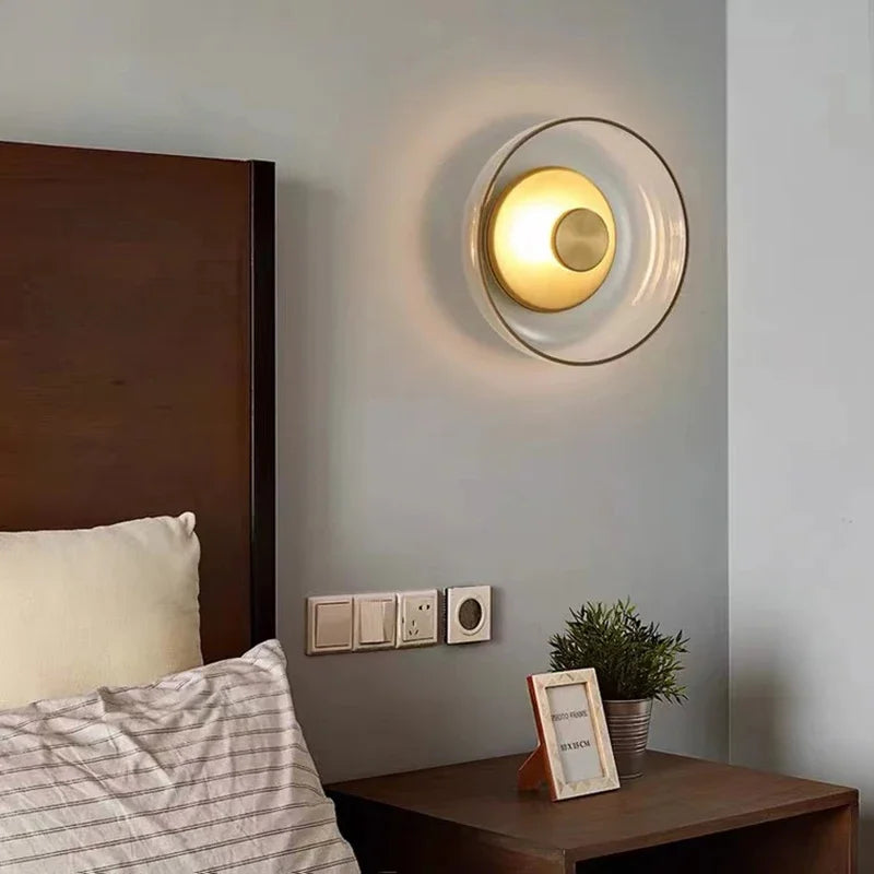 Arandela de Parede LED de Vidro Nórdico | Luminária de Parede Decorativa Redonda Moderna