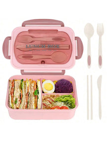 Bento Lunch Box with Utensils – 4 Compartments & Leak-Proof