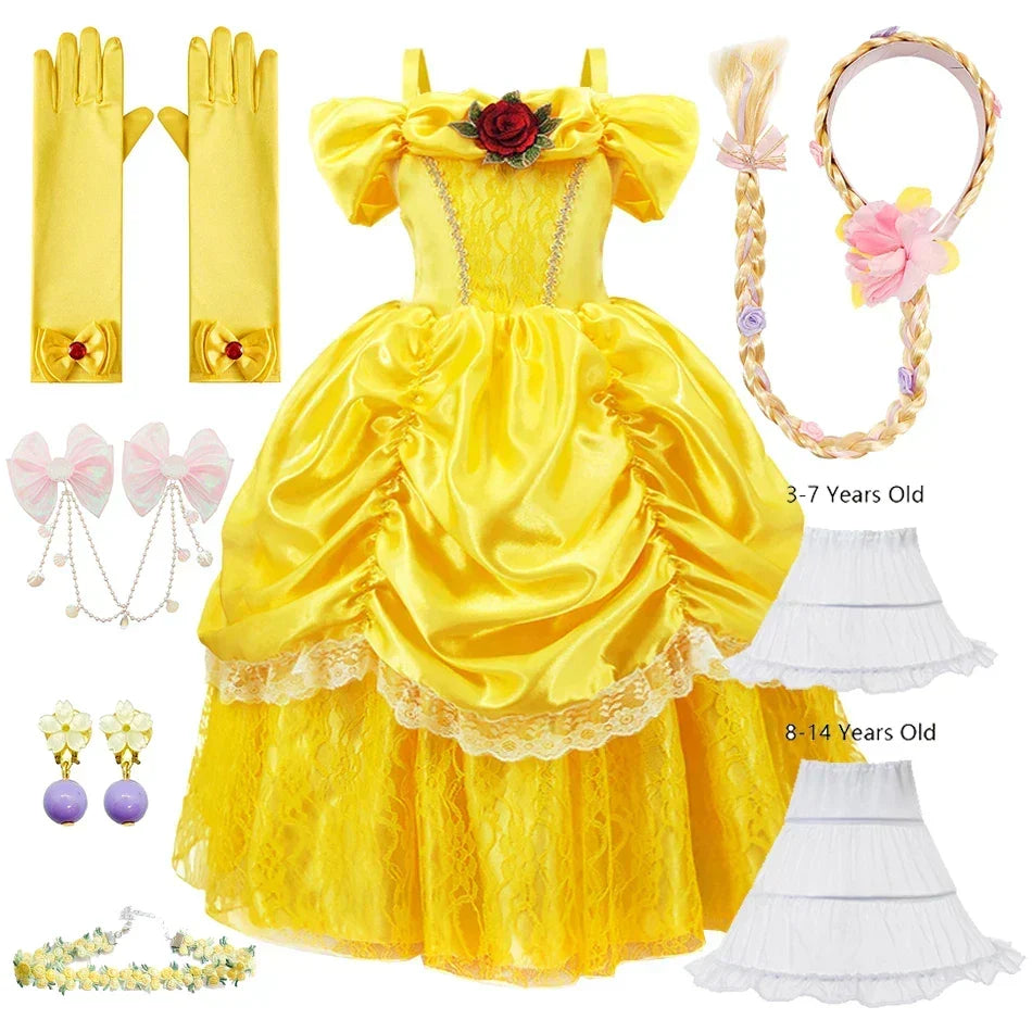 Conjunto de Fantasia de Princesa com Acessórios para Meninas