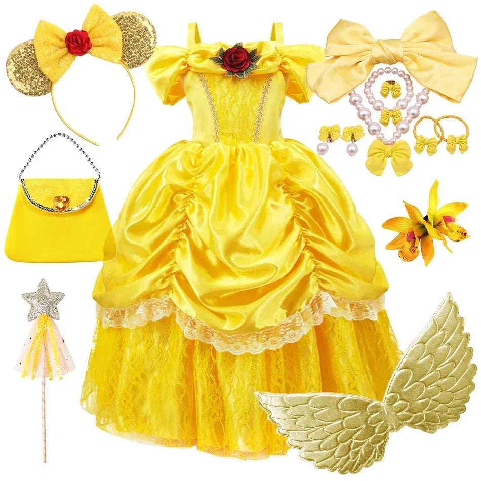 Conjunto de Fantasia de Princesa com Acessórios para Meninas