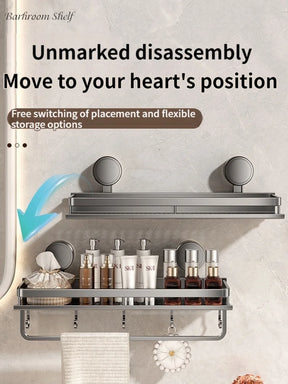 Suction Cup Bathroom Shelf – No Drill, 3 Sizes & Waterproof Wall Mount