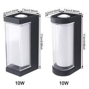 Arandela de Parede LED Moderna | Luminária Externa à Prova d'Água de Facho Duplo