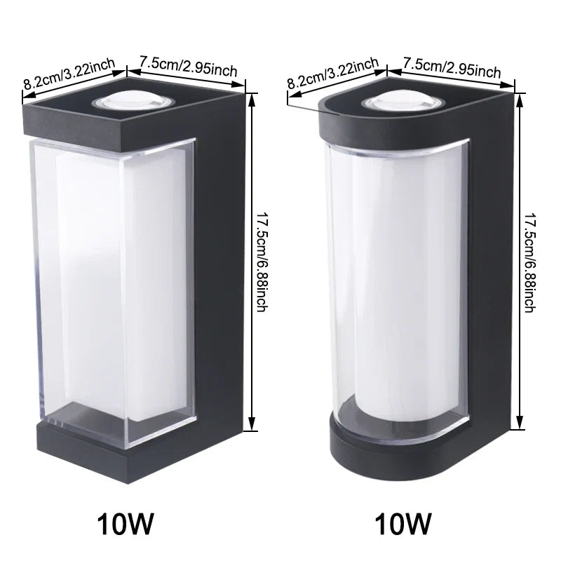 Arandela de Parede LED Moderna | Luminária Externa à Prova d'Água de Facho Duplo