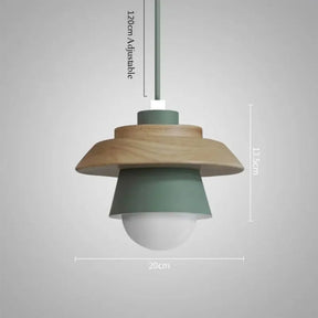 Nordic Wood Pendant Light | Colourful Macaron Design
