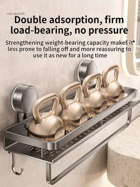Suction Cup Bathroom Shelf – No Drill, 3 Sizes & Waterproof Wall Mount