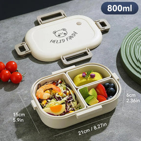 Marmita Bento Portátil – Design Antivazamento com 3 Compartimentos