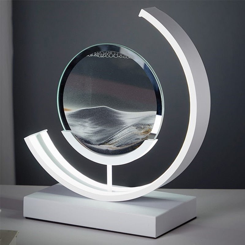 Luminária de Mesa LED Art de Areia Movediça – Luz Ambiente de Areia em Movimento