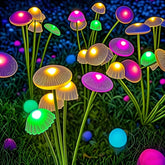 Conjunto de 2 Luminárias Solares de Cogumelo – 6 Cabeças Oscilantes e Decorativas