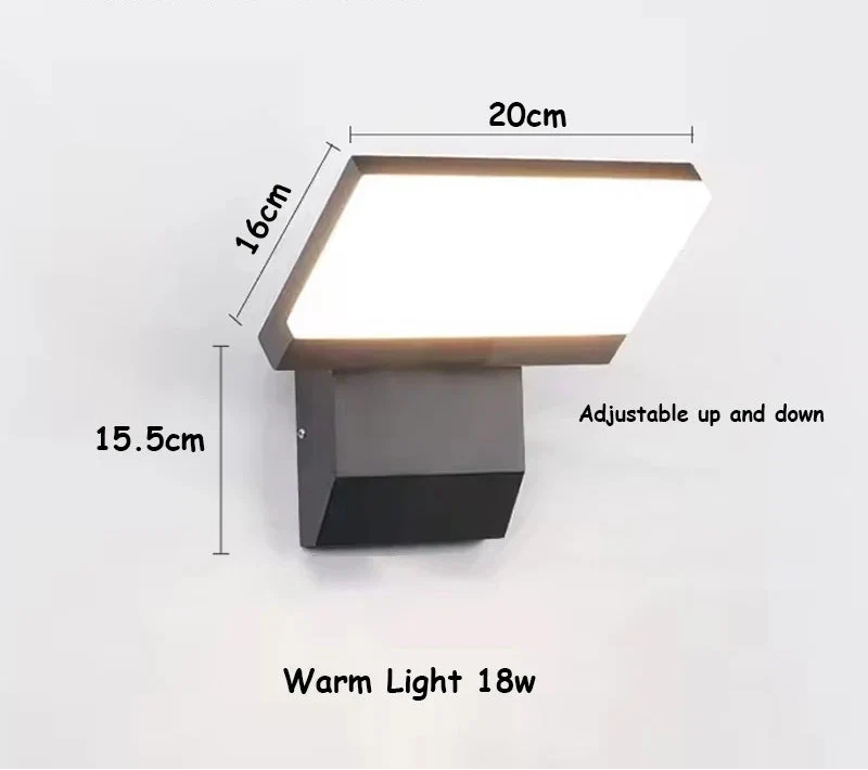 Foldable Outdoor Wall Light – IP65 LED with Motion Sensor Option