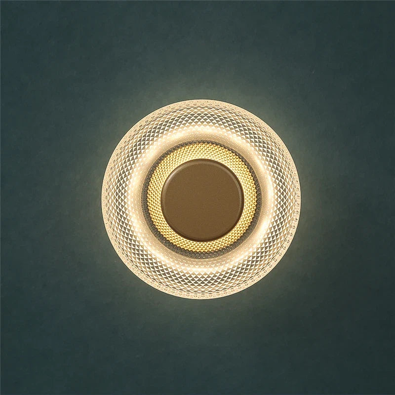 Arandela de Vidro Colorido Moderno | Luminária de Disco LED Texturizada
